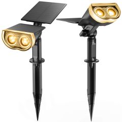 AiDot Linkind Outdoor Solar Spotlights with Adjustable Panels - Warm White