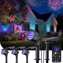 Linkind Smart Solar Spotlight SL6C with Dual-Ring Lighting- 4 Pack