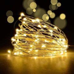 AiDot Hyderson LED Fairy Light 5M 50 LEDs String Light Lamp with Copper Wire USB Cable Battery Powered for Christmas Wedding DIY Decoration Birthday