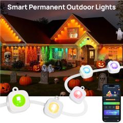 Linkind Permanent Outdoor Lights HP2,100ft Smart AI RGBTW Christmas Lights, 85 Scenes Modes for Daily Holiday Christmas Decorations,IP67 Waterproof, Compatible with Alexa,Google Assistant