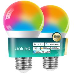 Linkind Smart Light Bulb UltraColor A19 Color+White 1100lm
