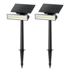 AiDot Consciot 54 LEDs Solar Spot Outdoor Lights with Waterproof IP67-2 Pack-Daylight