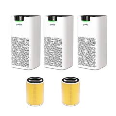 AiDot ganiza G200S Air Purifier for Large Room 1570ft² Coverage - 3 Pack-3 Pack Air Purifiers + 2 Pack Yellow Filters
