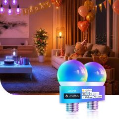 Linkind Matter Smart Light Bulb A19 800LM -2 Pack