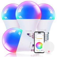 Light Up the Romance: Consciot Smart LED Light Bulbs, Remote-Controlled, Compatible with Alexa & Google Home, 4-Pack