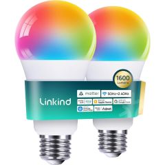 Linkind Smart Light Bulb UltraColor A21 Color+White 1600lm-2 Pack