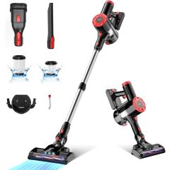 Cordless Vacuum Cleaner Rechargeable with 2200mAh Detachable Battery