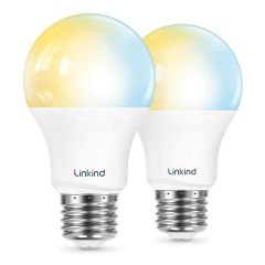 AiDot Linkind Smart Soft White to Daylight Tunable (2700K-6500K) Light Bulbs Work with Alexa & Google Home-2 Pack