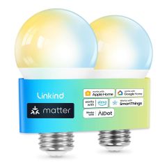 Linkind Matter Alexa Light Bulbs, Soft White to Daylight Tunable Smart Light Bulbs, Work with Apple Home, Alexa, Google Home, SmartThings