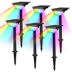 AiDot Consciot Solar Pathway Lights Outdoor for Yard Path Walkway Driveway - 6 Pack-Multicolor
