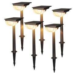 AiDot Consciot Solar Pathway Lights Outdoor for Yard Path Walkway Driveway - 6 Pack-Warm White
