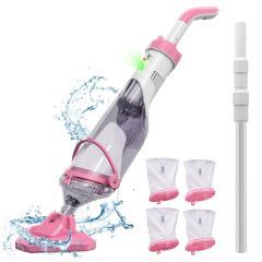 AiDot ENHULK Pink Cordless Pool Vacuum with Telescopic Pole for Deep Cleaning