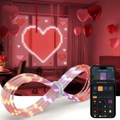 Linkind Christmas Smart Curtain Lights - APP Control, AI Pattern GIF Display, Works with Alexa Google Home, 400 LEDs Color Changing Lights Outdoor Indoor for Bedroom Window Christmas Decor, 4.9×4.5ft