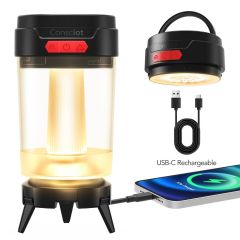 Consciot LED Camping Lantern, USB-C Rechargeable, 5 Modes, 3 Colors, 4400mAh | Magnetic, Dimmable, Indoor/Outdoor Use
