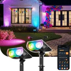 Linkind SL5C Smart Outdoor Solar Spotlight (150lm, App&Voice Control, 16 Million Color, IP67 Waterproof)