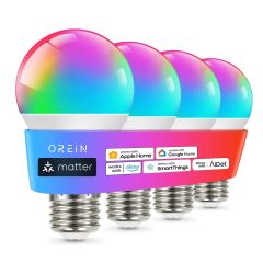 AiDot OREiN A19 Matter Smart  Reliable WiFi Light Bulbs -4 Pack