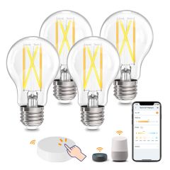 AiDot OREiN Smart Edison LED Light Bulbs with Remote Control - 4 Packs