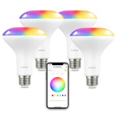 AiDot Linkind BR30 Smart WiFi Flood RGBTW Color Changing Light Bulbs - 4 Pack