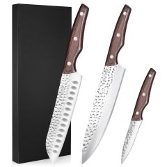 AiDot syVIO Kitchen Knife Set 3 PCS-8" Chef’s Knife &7" Santoku Knife&5" Paring Knife with Gift Box