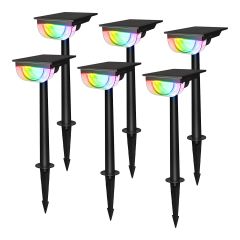 AiDot Consciot Solar Pathway Lights Outdoor for Yard Path Walkway Driveway - 6 Pack-Multicolor