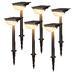 AiDot Consciot Solar Pathway Lights Outdoor for Yard Path Walkway Driveway - 6 Pack-Warm White