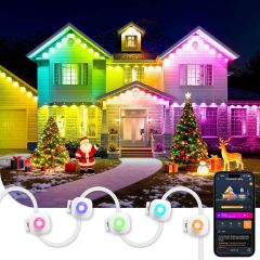 Linkind Permanent Outdoor Lights HP5, Smart AI RGBTW 100ft Christmas Lights, 85 Scenes Modes for Daily Holiday Halloween Decorations,IP67 Waterproof, Works with Alexa,Google Assistant