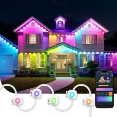 Linkind Permanent Outdoor Lights HP5, Smart AI RGBTW 100ft Christmas Lights, 85 Scenes Modes for Daily Holiday Halloween Decorations,IP67 Waterproof, Works with Alexa,Google Assistant