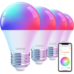 AiDot Linkind Smart WiFi RGBW Light Bulb  – 4 Pack