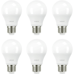 Linkind LED Light Bulbs, A19 60 Watt Eqv, Soft White, Non-Dimmable, 9W E26 Base Light Bulbs, 6pk