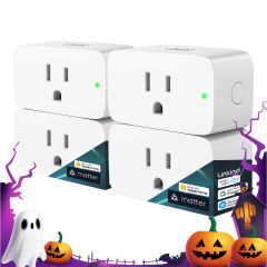 Linkind Matter Smart Plug, Work with Apple Home, Siri, Alexa, Google Home, SmartThings- 4 Pack