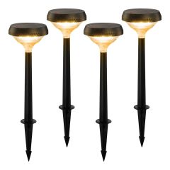 AiDot Linkind Solar Pathway Light SP3 for Patio Walkway Yard Driveway Backyard Decor - 4 Pack-G3-Warm White