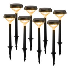 AiDot Linkind Solar Pathway Light SP3 for Patio Walkway Yard Driveway Backyard Decor -8 Pack-G3 - Warm White