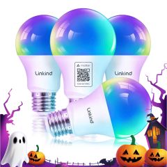 Linkind Matter WiFi Smart Light Bulbs, Smart Bulb Work with Apple Home, Alexa, Google Home, SmartThings -4 Pack