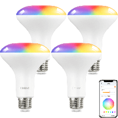 AiDot Linkind BR30 Smart WiFi Flood RGBTW Color Changing Light Bulbs - 4 Pack