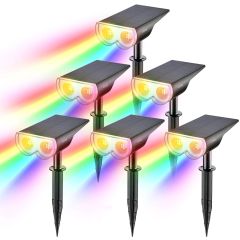 AiDot Linkind RGBW Outdoor Solar Landscape Lighting -Multicolor-6-PACK