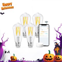 OREiN Matter Smart Edison Light Bulbs with Smart Button Work with Alexa AppleHome GoogleHome SmartThings - 4 Pack