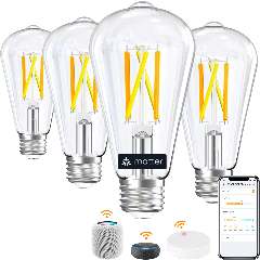 OREiN Matter Smart Edison Light Bulbs with Smart Button Work with Alexa AppleHome GoogleHome SmartThings - 4 Pack