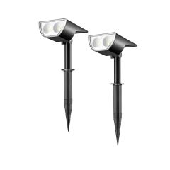 AiDot Linkind Outdoor Solar Landscape Spotlights with 12 LEDs, 350 Lumens