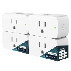 AiDot Linkind Matter Version Smart Plug with Remote Control - 4 Pack