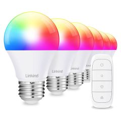 AiDot Linkind A19 Smart WiFi Light Bulbs with Remote Control - 6Packs