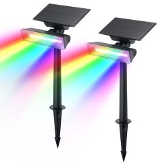 AiDot Linkind RGB Solar Landscape Spotlight - 54 LEDs, IP67 Waterproof