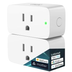 AiDot Linkind Matter Version Smart Plug with Remote Control - 2 Packs