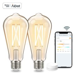AiDot Linkind ST19 CCT Smart WiFi Edison Bulbs with Remote Control