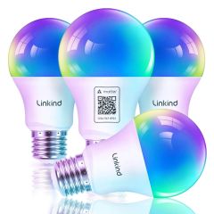 AiDot Linkind Matter Version A19 Smart WiFi RGBW Light Bulb -4 Pack