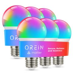 AiDot OREiN A19 Matter Smart  Reliable WiFi Light Bulbs -6 Pack
