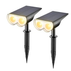 AiDot Linkind Auto On/Off 16 LEDs RGBW Outdoor Solar Landscape Lighting -Warm White-2-PACK