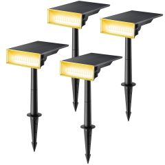 AiDot Consciot Dusk-to-Dawn 600LM 3000K 360° Adjustable Dimmable Solar Landscape Spotlights - 2 Pack-Warm White-4 Pack