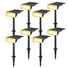 Consciot Dusk-to-Dawn 600LM 3000K 360° Adjustable Dimmable Solar Landscape Spotlights - 2 Pack-Warm White-8 Pack
