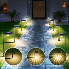  AiDot Linkind 8 Pack Color Changing Solar Garden Lights 200 Lumen Bright -Warm White