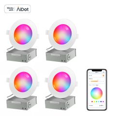 AiDot Orein Smart RGBWW Recessed Lights with Wi-Fi APP Control